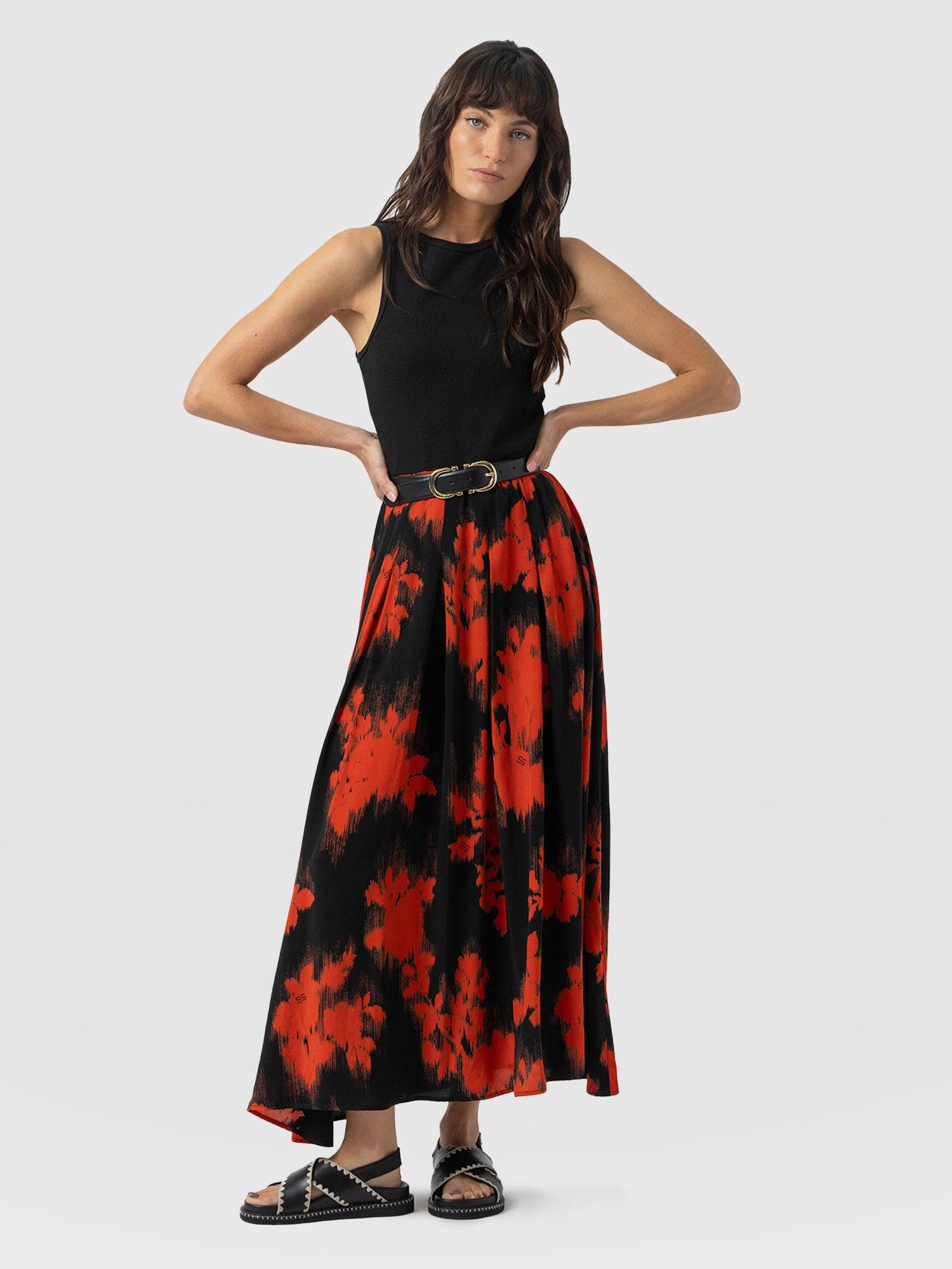 Renee Contrast Dress - Orange Fade Floral - Women's Dresses | Saint + Sofia® USA